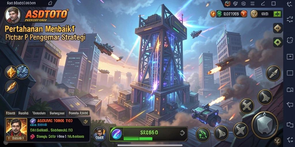 Gameplay ASDTOTO menampilkan strategi pertahanan menara yang intens.