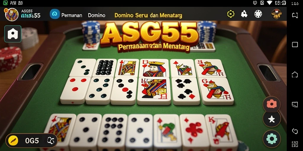 Tampilan gameplay menarik dari ASG55 dengan berbagai mode permainan Domino.