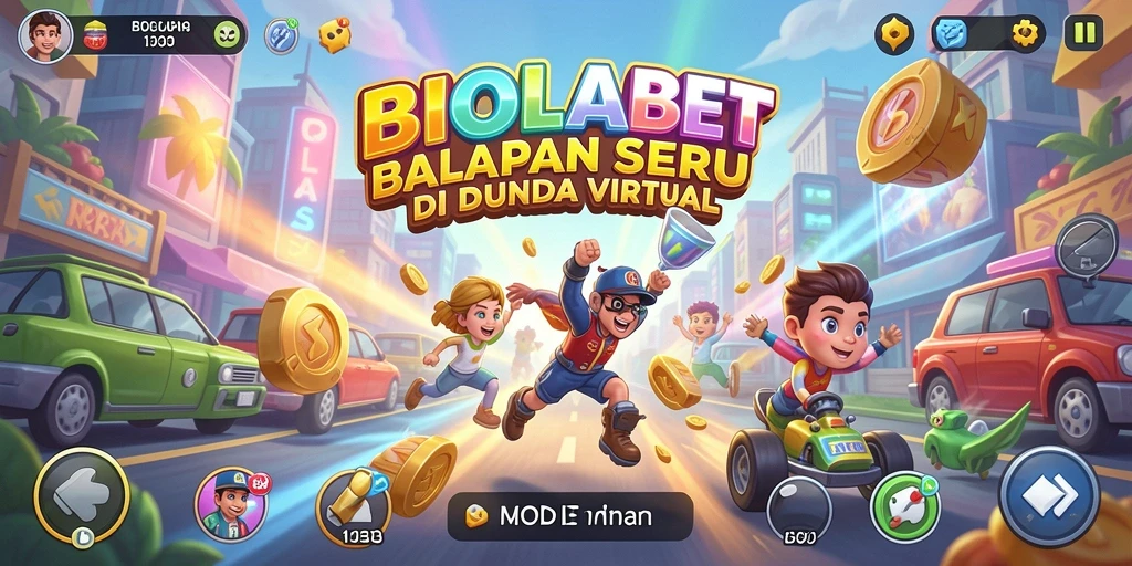 Screenshot gameplay BIOLABET dengan balapan yang mendebarkan.