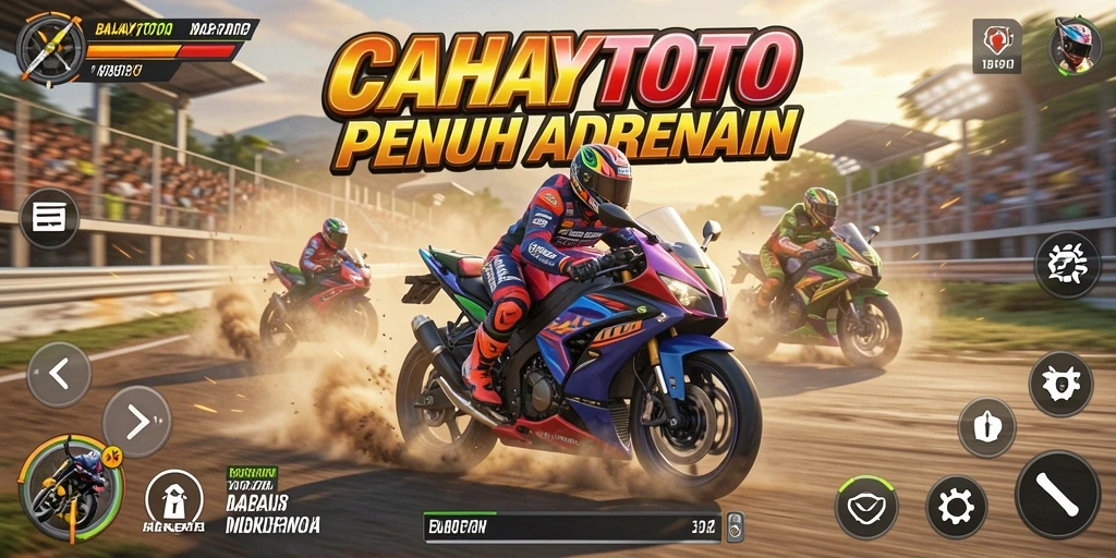 Screenshot CAHAYATOTO menampilkan aksi balapan motor yang mendebarkan.