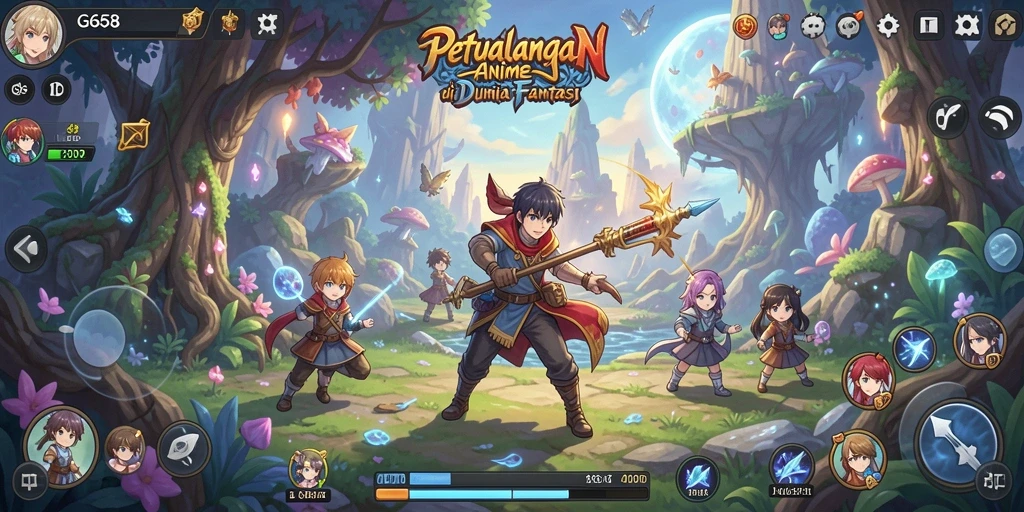 Tampilkan karakter anime dalam aksi pertarungan yang mendebarkan.
