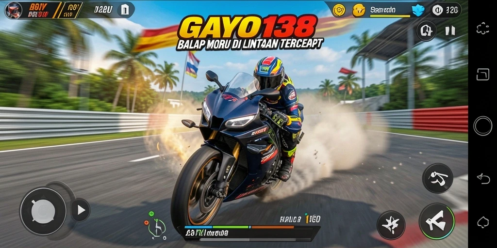 Gameplay balap motor seru dan penuh tantangan di GAYO138.