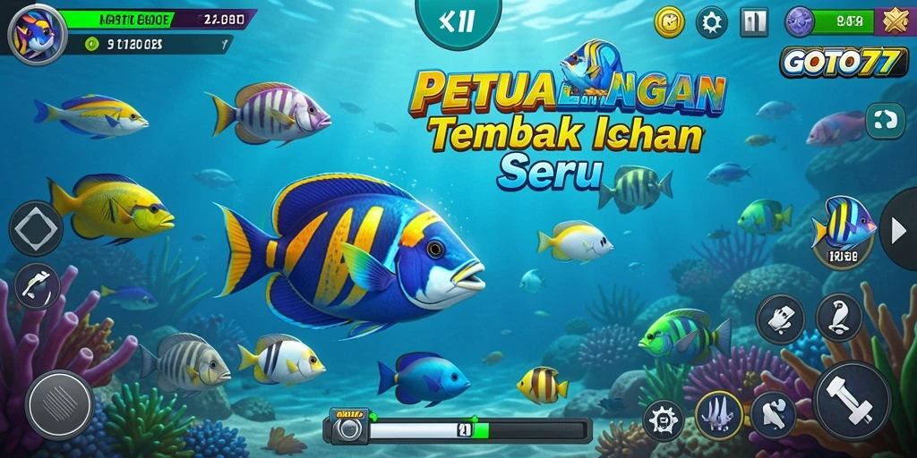 Screenshot GOTO77 menampilkan momen seru saat bermain tembak ikan.
