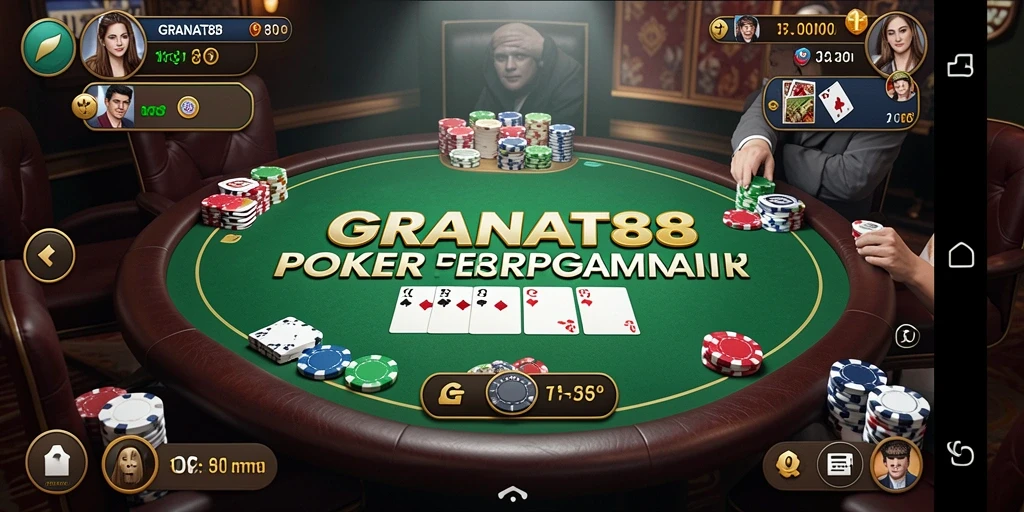 Tampilan menarik dari permainan poker di GRANAT88.
