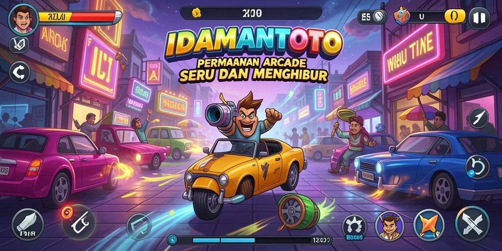 Screenshot permainan <strong>IDAMANTOTO</strong> menunjukkan aksi seru dari gameplay arcade.