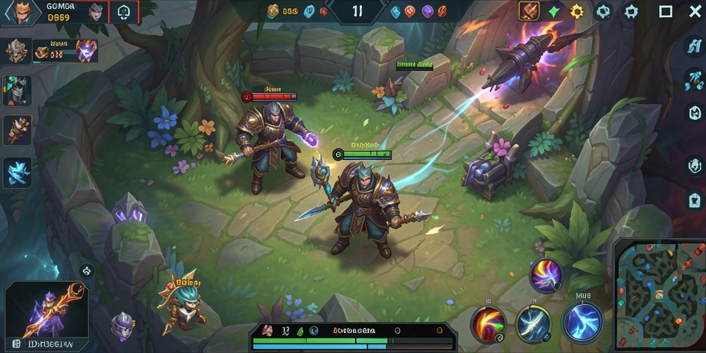 Screenshot gameplay menampilkan aksi pertempuran seru MOBA.