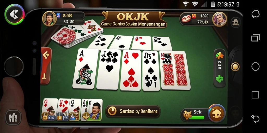 Screenshot gameplay OKJK yang menampilkan aksi seru domino.