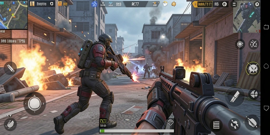 Tangkapan layar RK77 menampilkan gameplay aksi TPS yang mendebarkan.