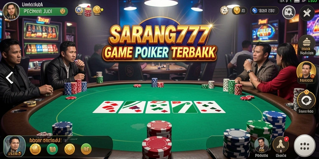 Tangkapan layar SARANG777 menunjukkan gameplay menarik dan interaksi pemain di permainan poker.