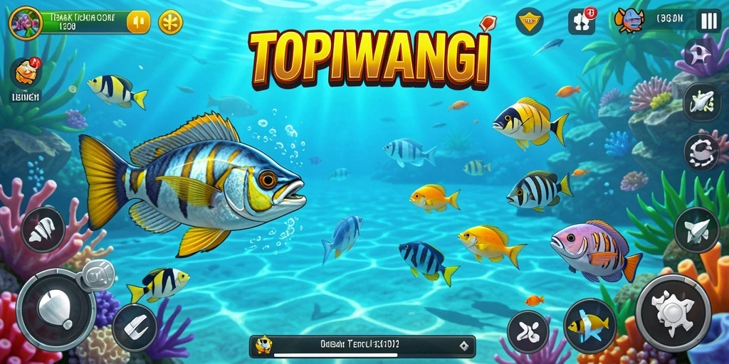 Tampilan menarik dari gameplay Tembak Ikan TOPIWANGI yang seru.