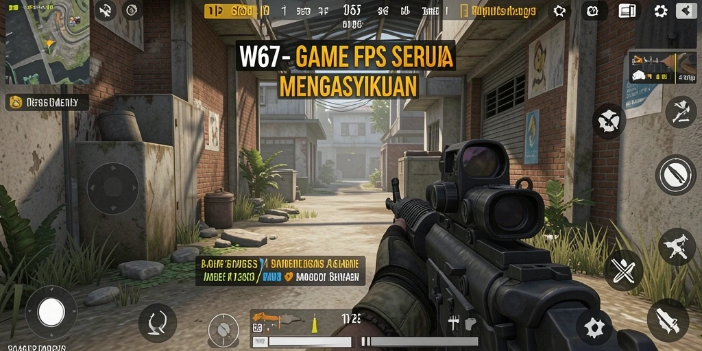 Tampilan gameplay W67 yang menegangkan dalam aksi tembak-menembak.