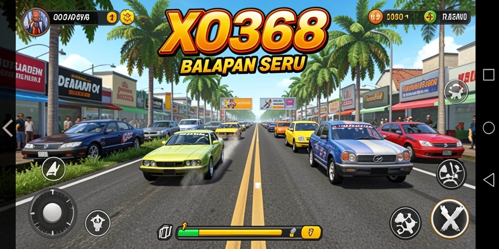 Gameplay seru balapan di jalan dengan mobil cepat.